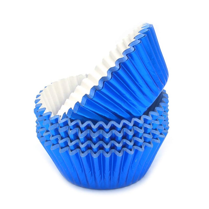 Mombake Standard Blue Foil Cupcake Liners Muffin Baking Cups for Party and More, 100-Count - Image 3